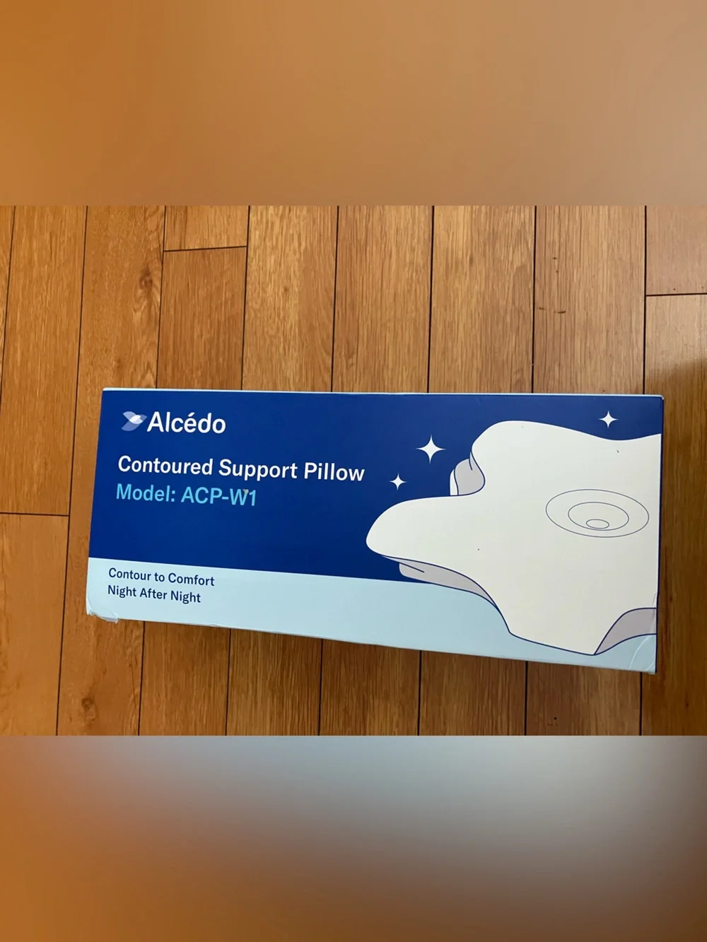Alcedo Cervical Pillow for Cozy Sleep and Neck Pain Relief, White, Gray, SEALED